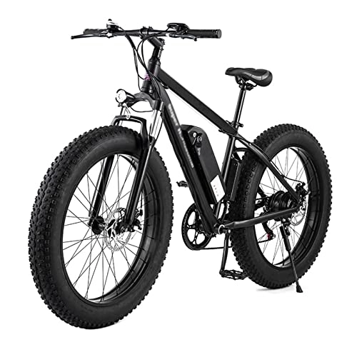 Electric Mountain Bike : HMEI Adults Electric Bike 1000W Motor 17Ah Fat Tire Electric Mountain Bikes Bicycle 48V Lithium Battery Snow Beach E- Bike Dirt Bicycles (Color : Black)