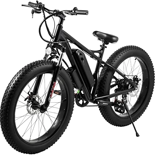 Electric Mountain Bike : HMEI EBike Electric Bicycle, 26" Electric City Bike 18.6 MPH E Bike with 48V 12A Lithium Battery 500W Powerful Motor, Step Through Commuter Ebike for Woman Man 7 Speed (Color : Black 500w)
