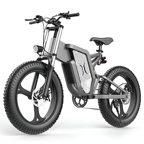 Electric Mountain Bike : HMEI EBike Electric Bike for Adults Full Suspension 500W Motor with 48V / 20AH Lithium Battery 20" Tire Electric Bicycles 35mph Maximum, 5 Speed E Bike (Size : 15Ah)