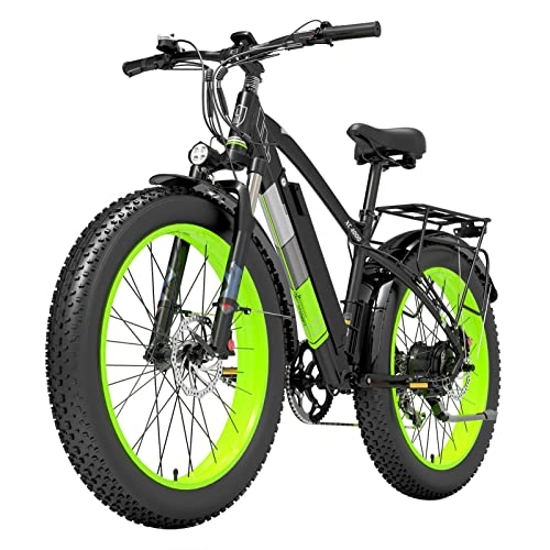 Electric Mountain Bike : HMEI Electric Bikes for Adults 1000W 48V Electric Bike for Adults, 26 Inch Fat Tires Snow Ebike Front & Rear Hydraulic Disc Brake Electric Bicycle 20 mph