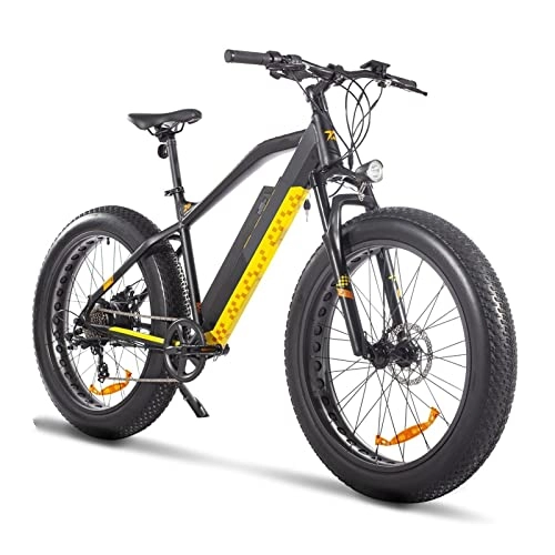 Electric Mountain Bike : HMEI Electric Bikes for Adults Men Electric Bike for Adults 750W, 26'' Fat Tire Electric Bicycles 48V 13Ah Lithium Battery Mountain Electric Bike Beach Motorcycle (Color : Black)