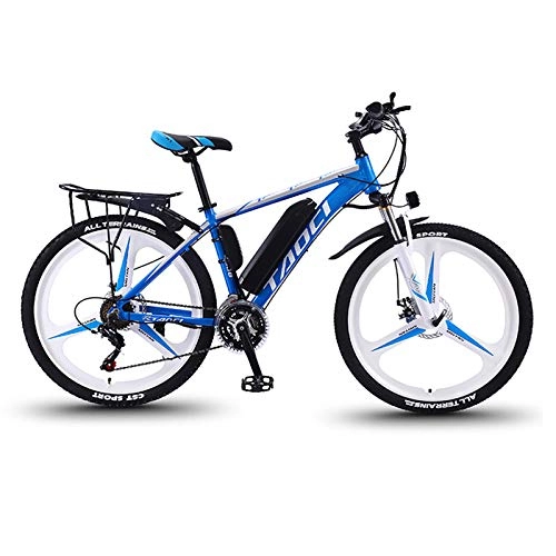 Electric Mountain Bike : Hyuhome Electric Bikes for Adult, Magnesium Alloy Ebikes Bicycles All Terrain, 26" 36V 350W 13Ah Removable Lithium-Ion Battery Mountain Ebike for Mens, Blue, 13Ah80Km