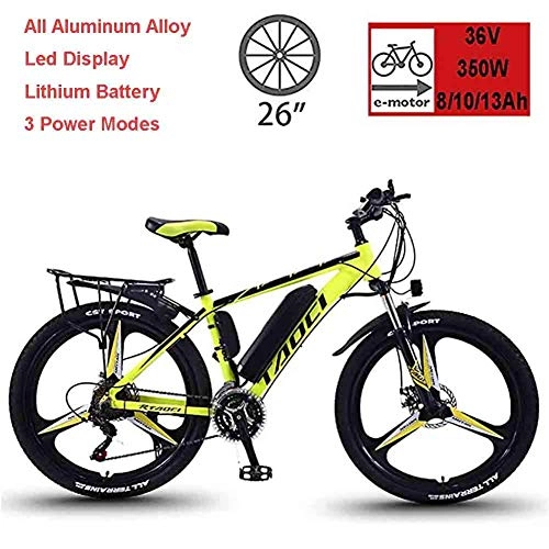 Electric Mountain Bike : KFMJF Electric Bikes for Adult, Mens Mountain Bike, Magnesium Alloy Ebikes Bicycles All Terrain, 26" 36V 350W Removable Lithium-Ion Battery Bicycle Ebike, for Outdoor Cycling Travel Work Out
