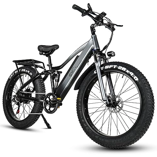 Electric Mountain Bike : Kinsella CMACEWHEEL TP26 Fat E-MTB hydraulic oil brake, full suspension off-road electric mountain bike