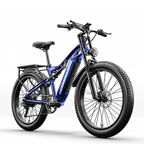 Electric Mountain Bike : Kinsella New mx03 adult big tire electric bike, 48V 15Ah LG lithium battery 26"aluminum alloy 4.0 fat tire dual shock absorbing electric bike mountain bike