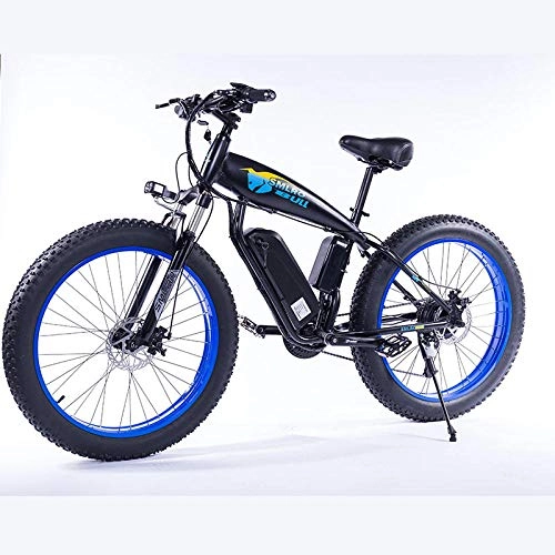 Electric Mountain Bike : Knewss 26 inch beach electric motorcycle 48V10AH350W lithium battery snowmobile electric mountain bike folding electric bicycle-48V10AH350W red