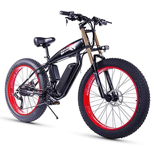 Electric Mountain Bike : KT Mall 26 Inch Electric Bike for Adult with 350W48V10Ah Full Charging Time 4-5 hours 27 Speed Aluminum Alloy Mountain E-Bike Max Speed 25km / h Load 150kg for Snow Beach Fat Tire Electric Bicycle, Red