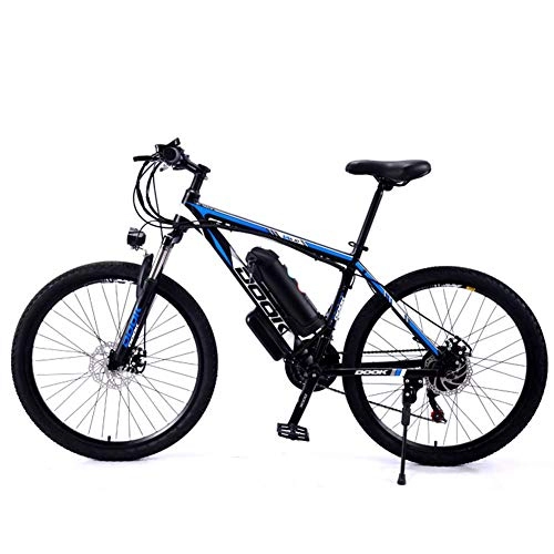 Electric Mountain Bike : KT Mall 26 Inch Mountain Electric Bicycle 36V250W8AH Aluminum Alloy Variable Speed Dual Disc Brake 5-Speed Off-Road Battery Assisted Bicycle Load 150Kg, Black