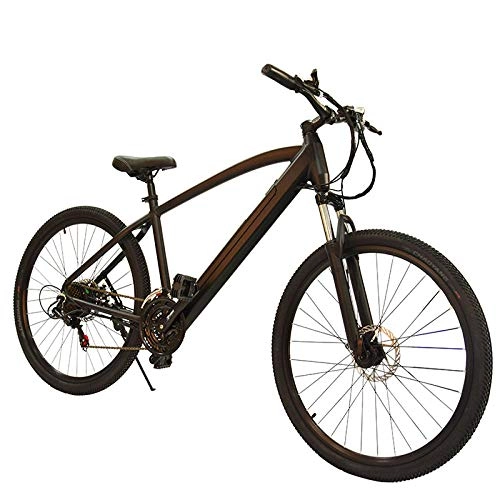 Electric Mountain Bike : KUSAZ Electric mountain bike, 250W electric bike, equipped with detachable lithium ion battery, lockable front fork, for outdoor cycling travel exercise-black_36V9.6AH