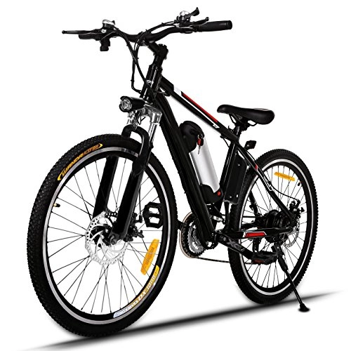 Electric Mountain Bike : Laiozyen E-bike Mountain Bike Electric Bike with 21-speed transmission System, 250W, 8AH, 36V Lithium-ion Battery, 26"inch, Pedelec City Bike Lightweight Citybike (Type 2- Black)