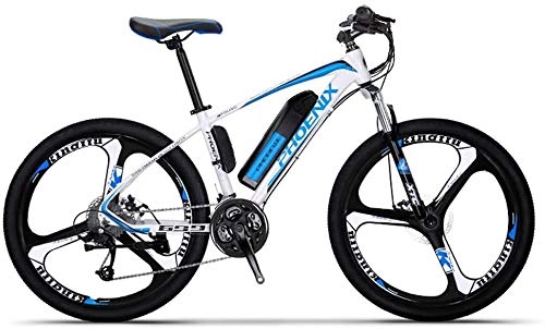 Electric Mountain Bike : LBYLYH Adult Electric Mountain Bike, 250W snow bikes, Detachable 36V 10Ah lithium battery for 27-speed electric bike, 26-inch magnesium alloy, Blue