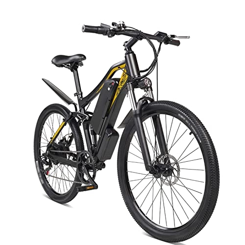 Electric Mountain Bike : LDGS ebike Electric Bike 500W for Adults Mountain Ebike Snow Bicycle Sport Beach Cycling 48V 17Ah Aluminum Alloy Electric Bike (Color : Black-2 Batterys)