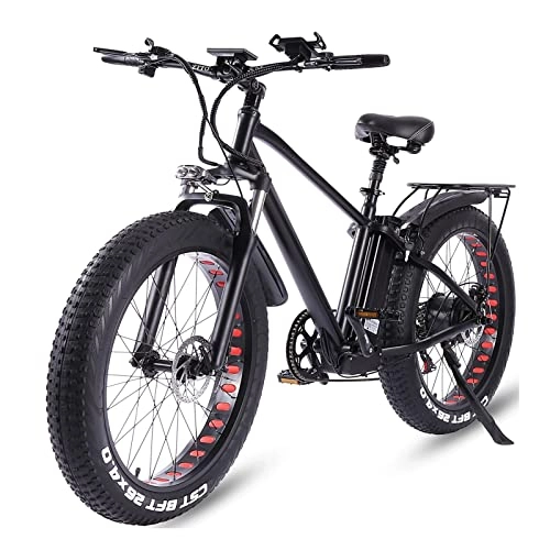 Electric Mountain Bike : LDGS ebike Electric Bike for Adults 750W 26'' Fat Tire Electric Bicycle 24mph with Removable 15Ah Battery Mountain Electric Bike (Color : 750W 15ah)