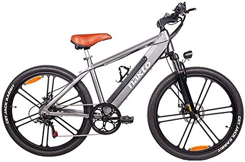 Electric Mountain Bike : LEFJDNGB Mountain Bikes City Electric Bicycle 6-speed 26-inch Adult Snow Hybrid Bicycle 80KM Auxiliary Riding Damping Mountain Bike 48V / 10AH (removable Lithium Battery) 350W