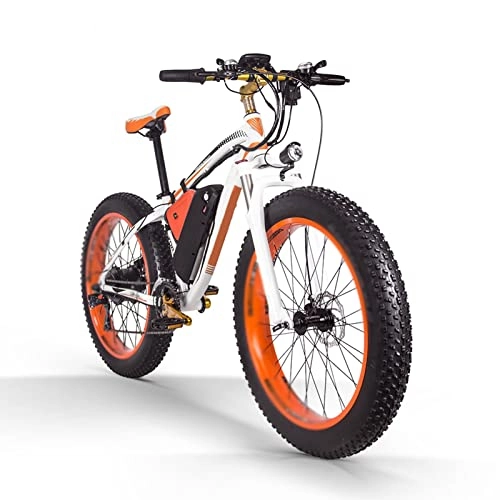 Electric Mountain Bike : Liu Electric Bike For Adults 1000w 26 Inch Fat Tire 17Ah MTB Electric Bicycle With Computer Speedometer Powerful Electric Bike (Color : B)