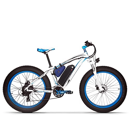 Electric Mountain Bike : Liu Electric Bike For Adults 1000w 26 Inch Fat Tire 17Ah MTB Electric Bicycle With Computer Speedometer Powerful Electric Bike (Color : Blue)