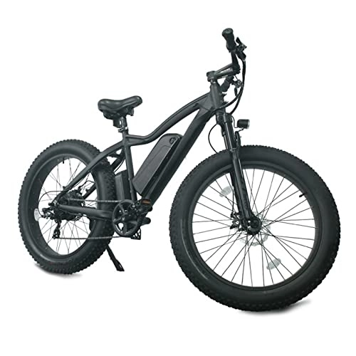 Electric Mountain Bike : Liu Electric Bike for Adults 48V 500W E-Bike 26x4.0 Inch Fat Tire Electric Bicycle Rear Drive Mountain E Bike (Color : Black)