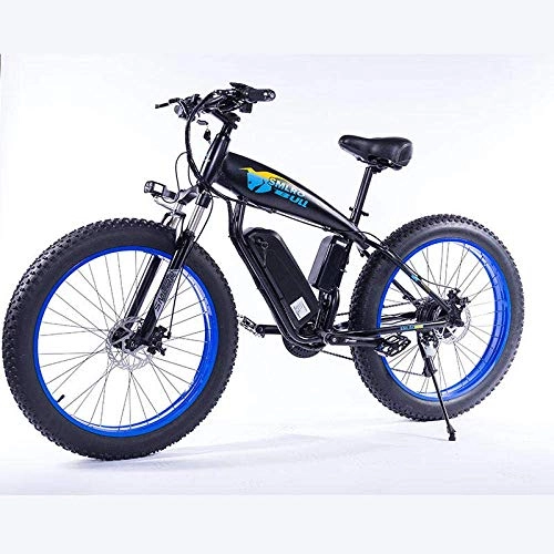 Electric Mountain Bike : LLLKKK Electric bicycle 350W fat tire electric bicycle beach cruiser lightweight folding 48v 15AH lithium battery