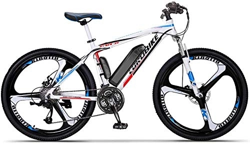 Electric Mountain Bike : LRXG 250W Electric Bike 26" Adults Electric Bicycle / Electric Mountain Bike, 36 / 48V Ebike With Removable 8Ah Battery, Professional 27 Speed Gears Aluminum Alloy(Color:White)
