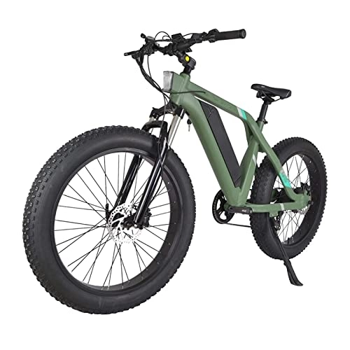Electric Mountain Bike : LWL Electric Bike 26" Powerful 750W 48V Removable Battery 7 Speed Gears Fat Tire Electric Bicycles with Pedal Assist for man woman (Color : Green)