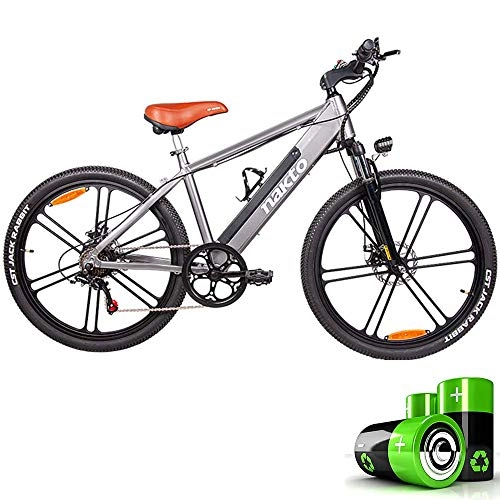 Electric Mountain Bike : LZMXMYS electric bike, Adult electric bicycle 6-speed 26-inch hybrid bicycle, 80KM assisted riding shock-absorbing mountain bike (removable lithium battery)