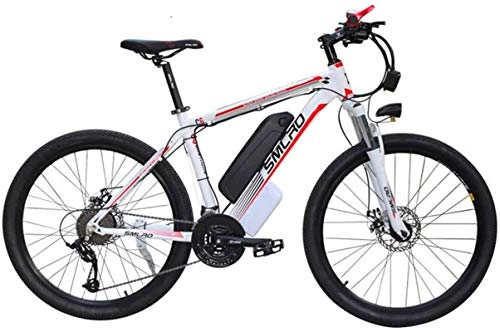 Electric Mountain Bike : min min Bike, 26'' Electric Mountain Bike, 1000W Ebike with Removable 48V 15AH Battery 27 Speed Gear Professional Outdoor Cycling Electric Bicycle (Color : White) (Color : Red)