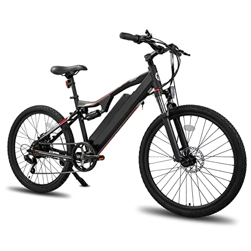 Electric Mountain Bike : Mountain Electric Bike for Adults 250W / 500W 10Ah Wheel Hub Motor Aluminum Frame Rear 7-Speed Electric Bicycle (Color : Black, Size : 250W)