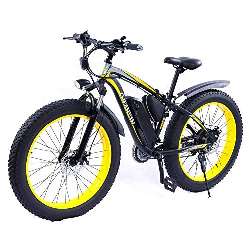 Electric Mountain Bike : MXYPF Electric Mountain Bike, 26-Inch Fat Tire Electric Bike-36v / 350w-Aluminum Alloy Frame-21-Speed Adjustment-Lithium Battery - Front And Rear Disc Brakes
