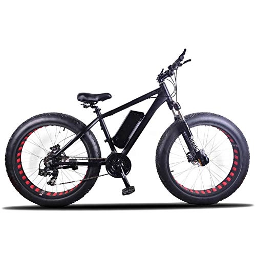 Electric Mountain Bike : MYRCLMY Adult Bicycle, 26-Inch 21-Speed 350W Wide Tire, Electric Snow And Beach Tourism, Lithium Battery Electric Power Bicycle, Aluminum Alloy Material, A