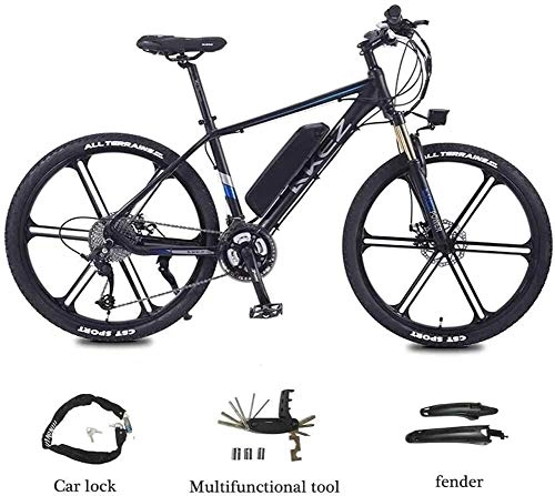Electric Mountain Bike : PARTAS Sightseeing / Commuting Tool - 350W Adult Electric Mountain Bike, 26Inch 36V E-Bike With 13Ah Lithium Battery, Double Disc Brake City Bicycle Endurance Mileage 45Km (Color : Black, Size : 10AH)