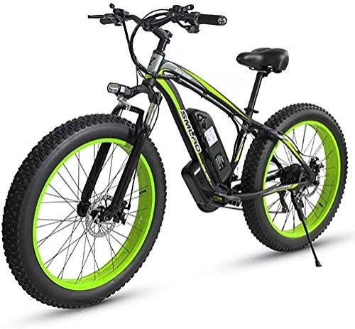 Electric Mountain Bike : PARTAS Travel Convenience A Healthy Trip 26 * 4.0 Inch Large Tire Foldable Electric Bicycle 500W 48V 15AH Aluminum Alloy Lithium Battery Beach Snowmobile LCD Monitor Moped (Color : Dark Green)