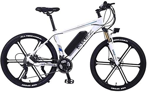 Electric Mountain Bike : PIAOLING Profession 26 Inch Electric Bike Electric Mountain Bike 350W Ebike Electric Bicycle, 30Km / H Adults Ebike with Removable Battery, Suitable for All Terrain Inventory clearance (Color : White)