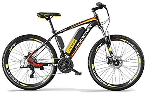 Electric Mountain Bike : RDJM Ebikes, 26.5 Inch Electric Bicycle 250W Mountain Bike 36V Waterproof And Dustproof Lithium-ion Battery For Outdoor Cycling Travel Work Out (Color : Yellow)