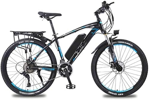 Electric Mountain Bike : RDJM Ebikes, 26 inch Electric Bikes Mountain Bicycle, 36V13A lithium battery Bike 350W Motor LED headlights Bikes (Color : Blue)