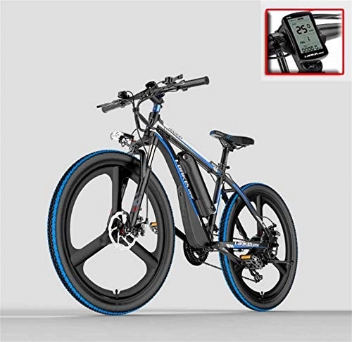 Electric Mountain Bike : RDJM Ebikes, Adult 26 Inch Electric Mountain Bike, 48V Lithium Battery Electric Bicycle, With anti-theft alarm / fixed-speed cruise / 5-gear assist / 21 Speed (Color : D)