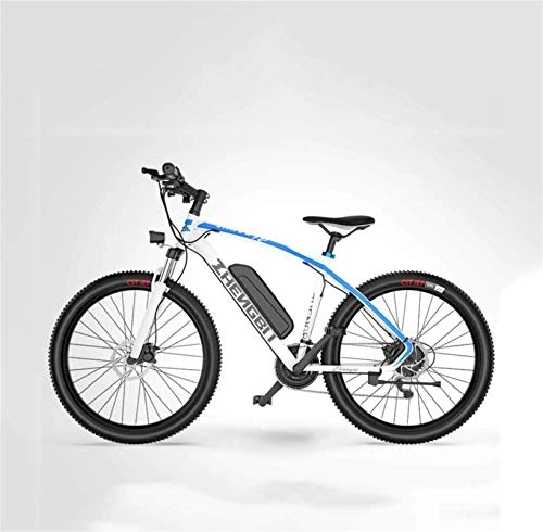 Electric Mountain Bike : RDJM Ebikes, Adult Electric Mountain Bike, 48V Lithium Battery, Aviation High-Strength Aluminum Alloy Offroad Electric Bicycle, 27 Speed 26 Inch Wheels (Color : C)