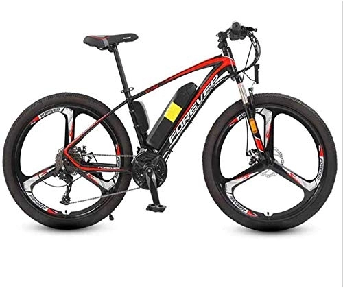 Electric Mountain Bike : RDJM Ebikes, Electric Mountain Bike Lithium Battery Life Easy Climbing Electric Bicycle Lithium Three-Knife Integrated Wheel Black, 8AH (Size : 10AH)