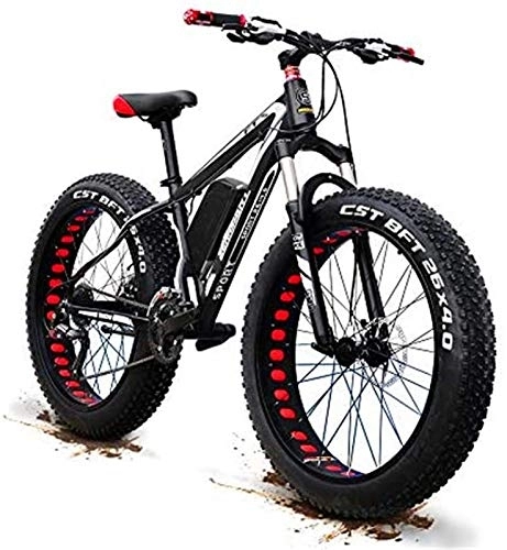 Electric Mountain Bike : RDJM Ebikes, Upgrade 48V 1500w Electric Mountain Bicycle 26 Inch Fat Tire E-Bike （50-60km / h） Cruiser Mens Sports Bike Full Suspension Lithium Battery MTB Dirtbike，27 Speed (Color : A)