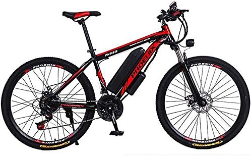 Electric Mountain Bike : RDJM Electric Bike Adult 26 Inch Electric Mountain Bike, 36V 13.6AH Lithium Battery Electric Bicycle, With Car Lock / Fender / Span Beam Bag / Flashlight / Inflator (Color : A, Size : 21 speed)