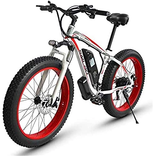 Electric Mountain Bike : RDJM Electric Bike, Adult 26 Inch Electric Mountain Bike, 48V Lithium Battery Aluminum Alloy 18.5 Inch Frame 27 Speed Electric Snow Bicycle, With LCD Display (Color : A, Size : 10AH)