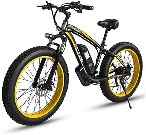 Electric Mountain Bike : RDJM Electric Bike, Adult 26 Inch Electric Mountain Bike, 48V Lithium Battery Aluminum Alloy 18.5 Inch Frame 27 Speed Electric Snow Bicycle, With LCD Display (Color : B, Size : 10AH)