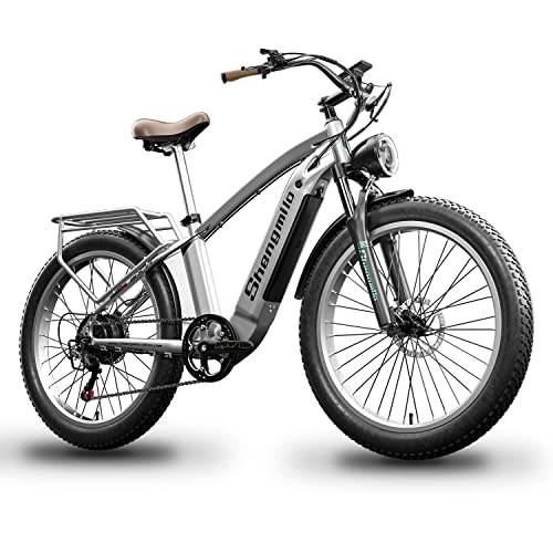 Electric Mountain Bike : Shengmilo E Bike Electric Bike 26 Inch E-Mountain Bike E-Bike 720WH Battery 7-Speed shifting electric cycling with Fat Tire, hydraulic disc brakes, aluminum carrier & frame