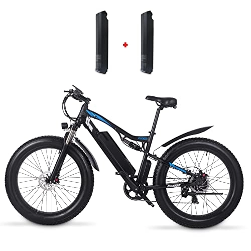 Electric Mountain Bike : Shengmilo Electric Bike, Mountain Ebike with 26 Inch Fat Tire 48V 17AH, Adults Men's Road Electric Bicycle (2*Battery)