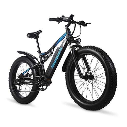Electric Mountain Bike : Shengmilo MX03 Electric Bikes for Adults, 26 * 4.0 Inches Fat Tire Electric Bike, Ebikes for Adults Equipped with Aluminum Alloy Frame, 48V 17Ah Lithium Battery, Hydraulic Brake