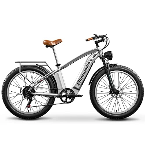 Electric Mountain Bike : shengmilo MX04 retro adult electric mountain bike 48V, 26 * 3.0 fat tire snow electric bike for men, 15Ah battery bafang motor Shimano 7 speed MTB