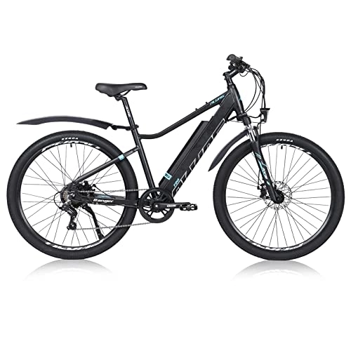 Electric Mountain Bike : TAOCI Electric Mountain Bike, 27.5” E-Bike, E-MTB Bicycle, 36V 12.5Ah Removable Lithium Battery, Shimano 7-Speed Gear Electric Bike for Adults Commute