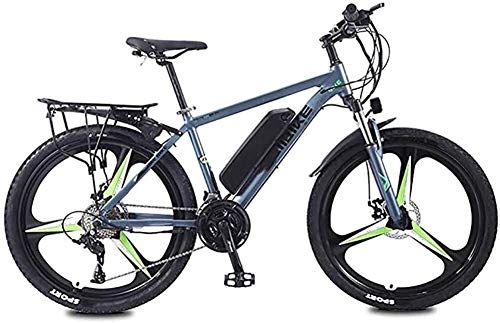 Electric Mountain Bike : Travel Convenience A Healthy Trip 26-Inch Mountain Travel Electric Bike 27 Speed Magnesium Alloy Dual Disc Brakes Adults Outdoor Off-Road Mountain Bike Removable Batteryload Capacity ( Size : 10AH )