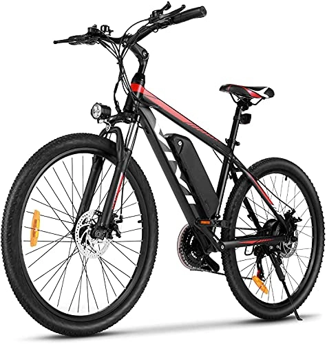Electric Mountain Bike : VIVI Electric Bike, 26" Electric Mountain Bike, 350W Ebike, Electric Bikes for Adults with Removable 10.4Ah Lithium-ion Battery, Professional 21 Speed Gears (Red)
