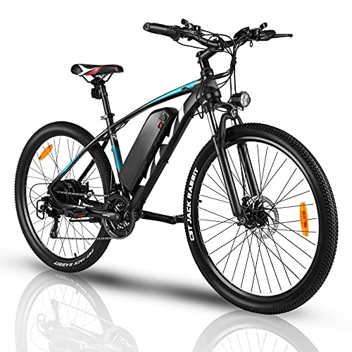 Electric Mountain Bike : VIVI Electric Bike, 27.5 Inch Electric Bikes for Adults Mountain Bike with 350W Motor, 36V / 10.4Ah Removable Battery, 21 Speed Gears, 20MPH Speed (Blue and Blakc)