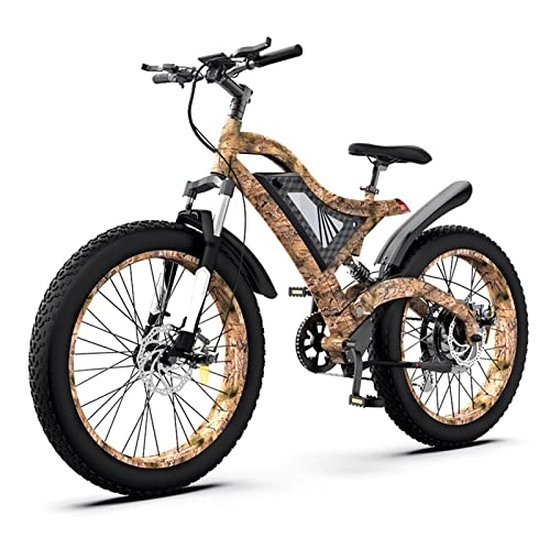 Electric Mountain Bike : WMLD 1500w Electric Bike for Adults 300 Lbs 31 Mph Mountain Electric Bicycle 48v 15ah Removable Lithium Battery 26 * 4.0 Inch Fat Tire Beach Ebike (Color : 1500W)